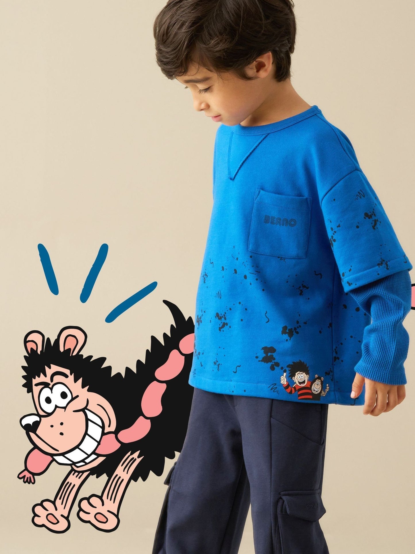 Dsiney Kidz - Angel & Rocket Blue Beano Double Layer Waffle T-Shirt image 1