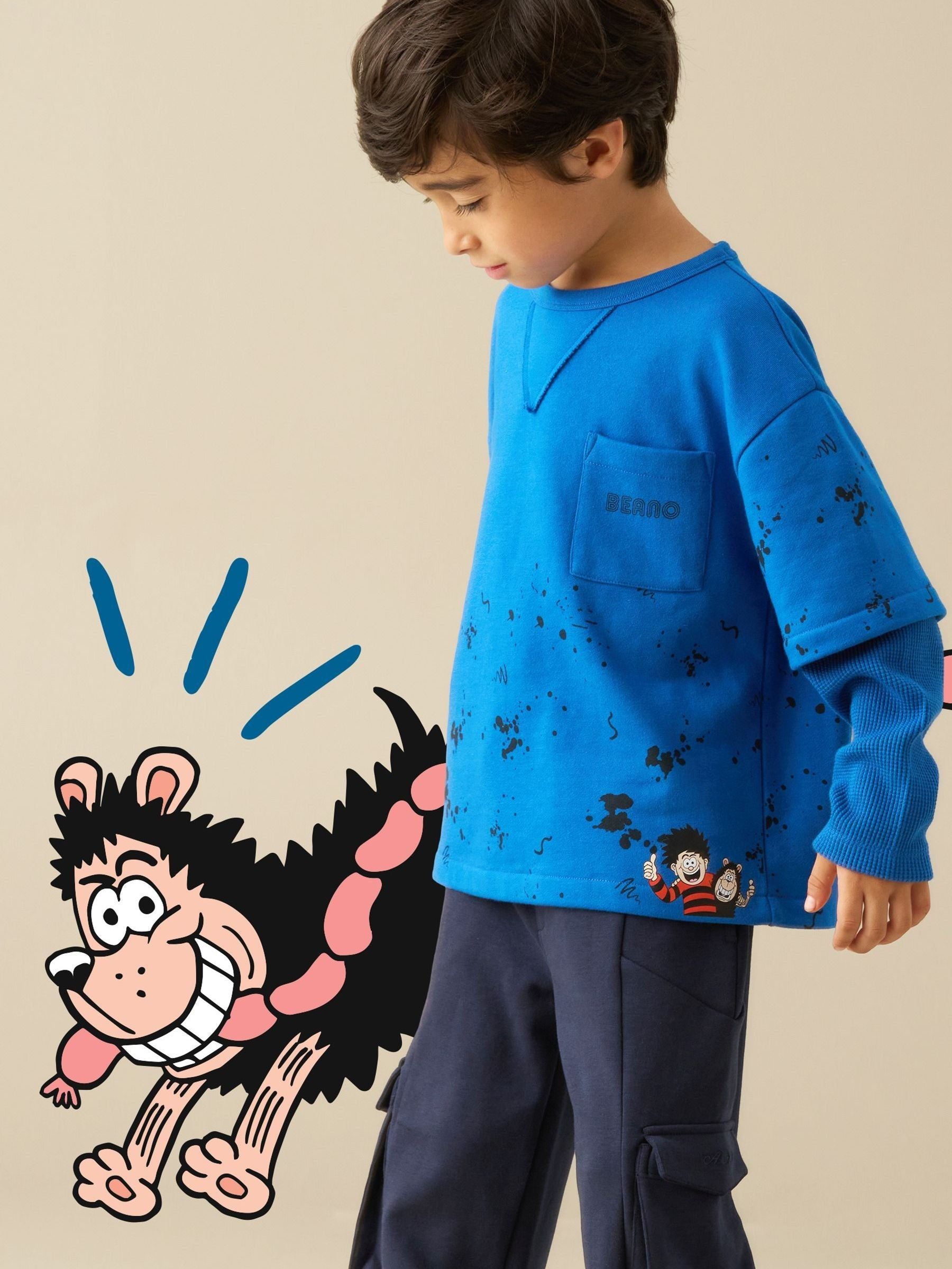 Dsiney Kidz - Angel & Rocket Blue Beano Double Layer Waffle T-Shirt image 1