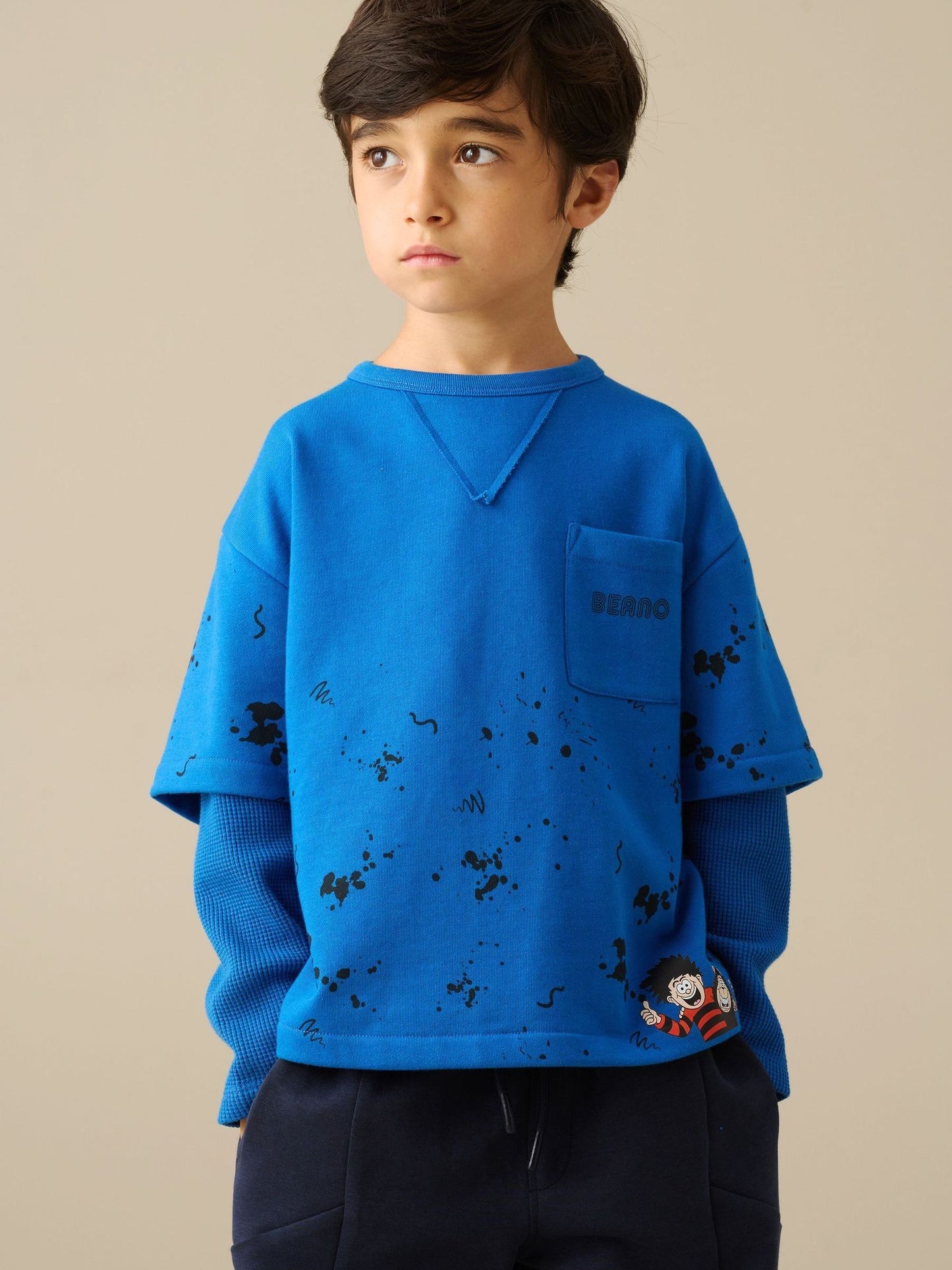 Dsiney Kidz - Angel & Rocket Blue Beano Double Layer Waffle T-Shirt image 4