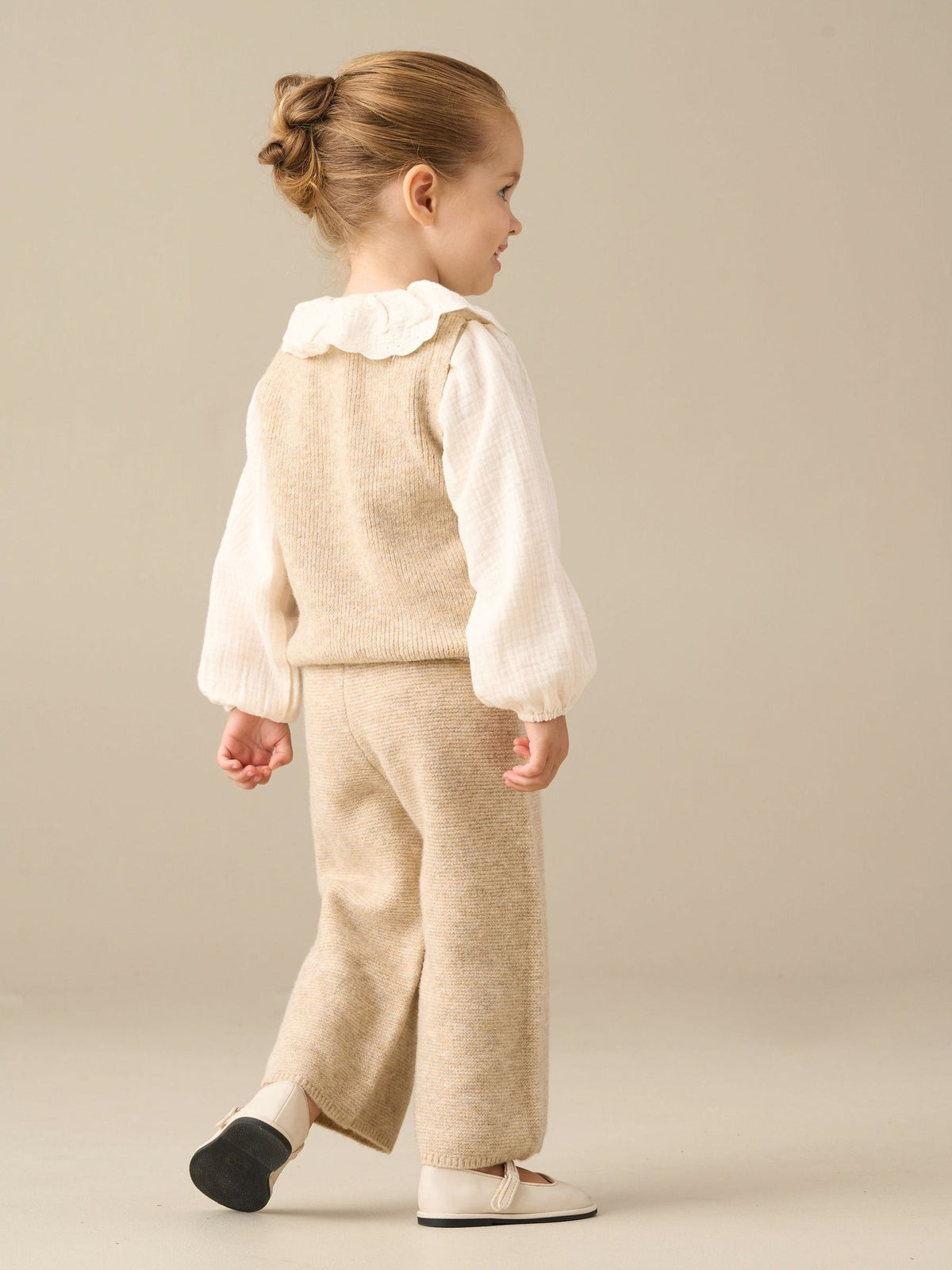 Angel & Rocket Brown Dottie Layered Knitted Jumper And Trousers Set - image 2