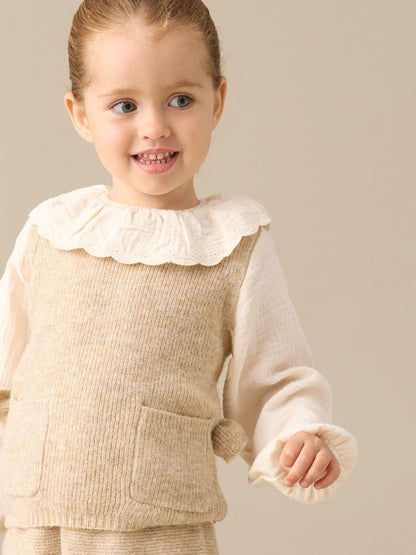 Angel & Rocket Brown Dottie Layered Knitted Jumper And Trousers Set - image 4