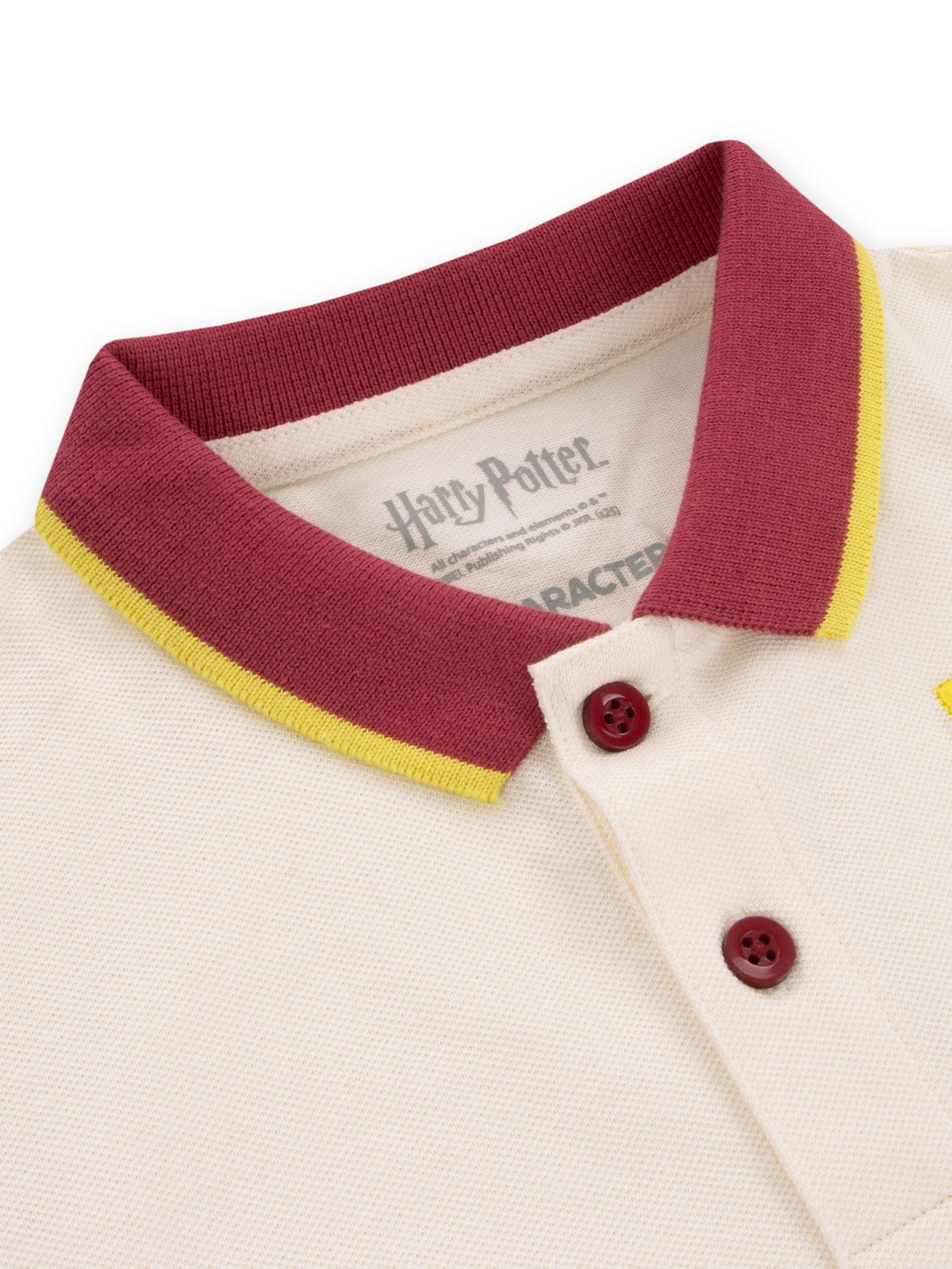 Dsiney Kidz - Character Cream Harry Potter Long Sleeve Polo Shirt - Hogwarts image 4