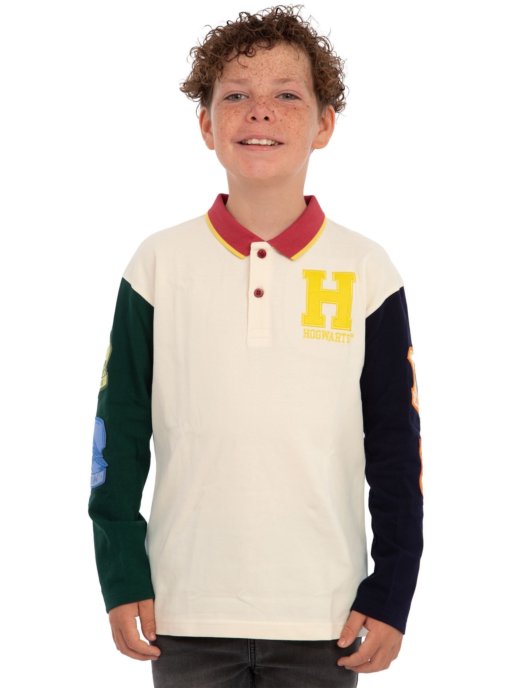 Dsiney Kidz - Character Cream Harry Potter Long Sleeve Polo Shirt - Hogwarts image 5