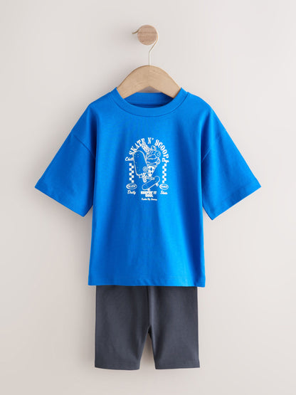 Cobalt Blue Short Sleeve T-Shirt and Cycling Shorts Set (3mths-7yrs) image 9