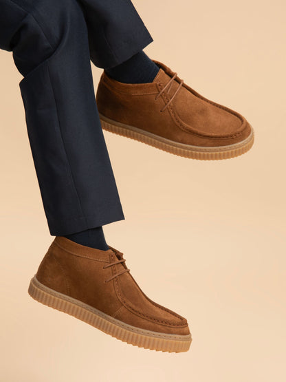 Off The Hook Tan Bolan Suede Leather Lace Up Casual Ankle Boots image 1