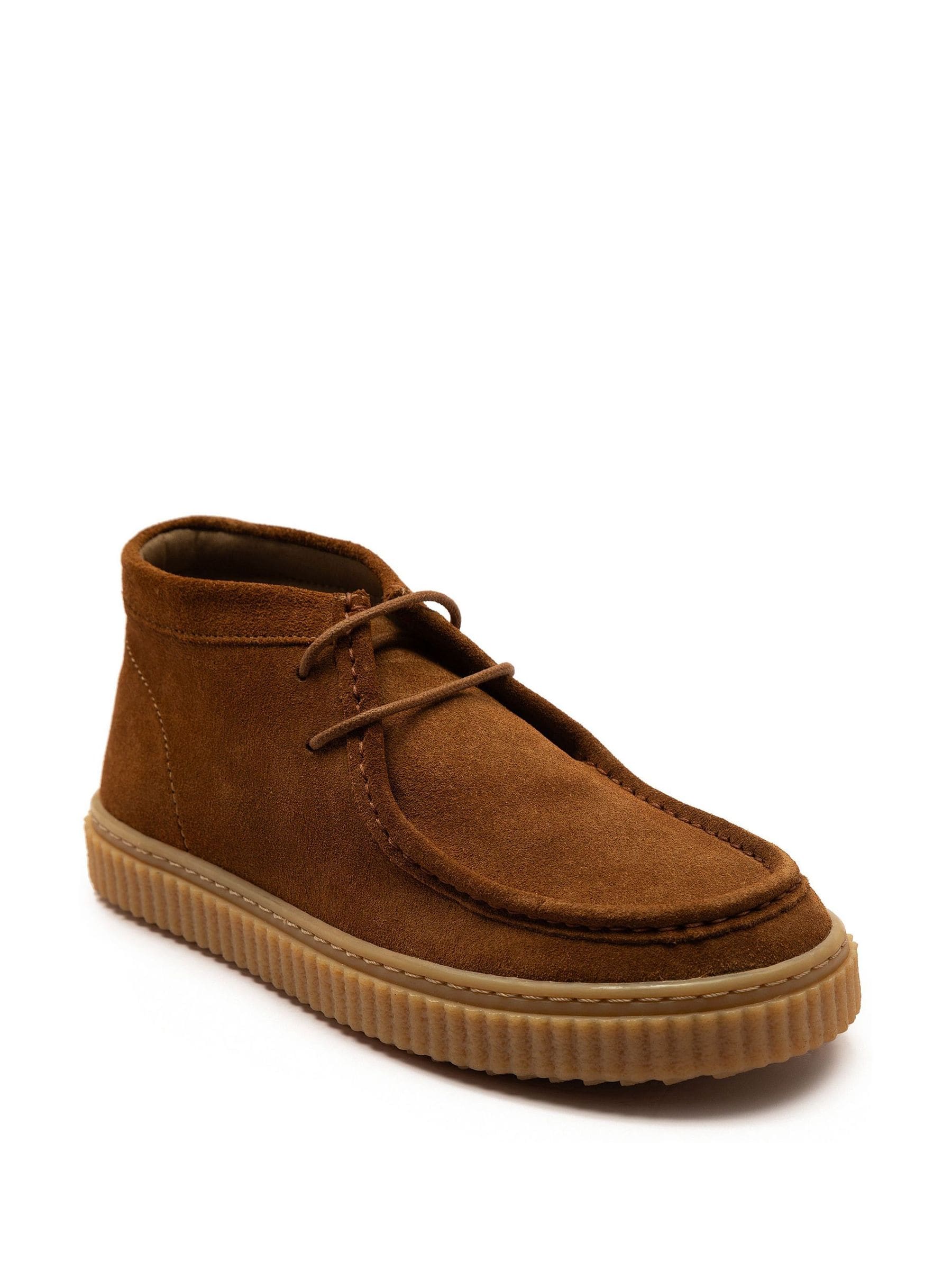 Off The Hook Tan Bolan Suede Leather Lace Up Casual Ankle Boots image 3
