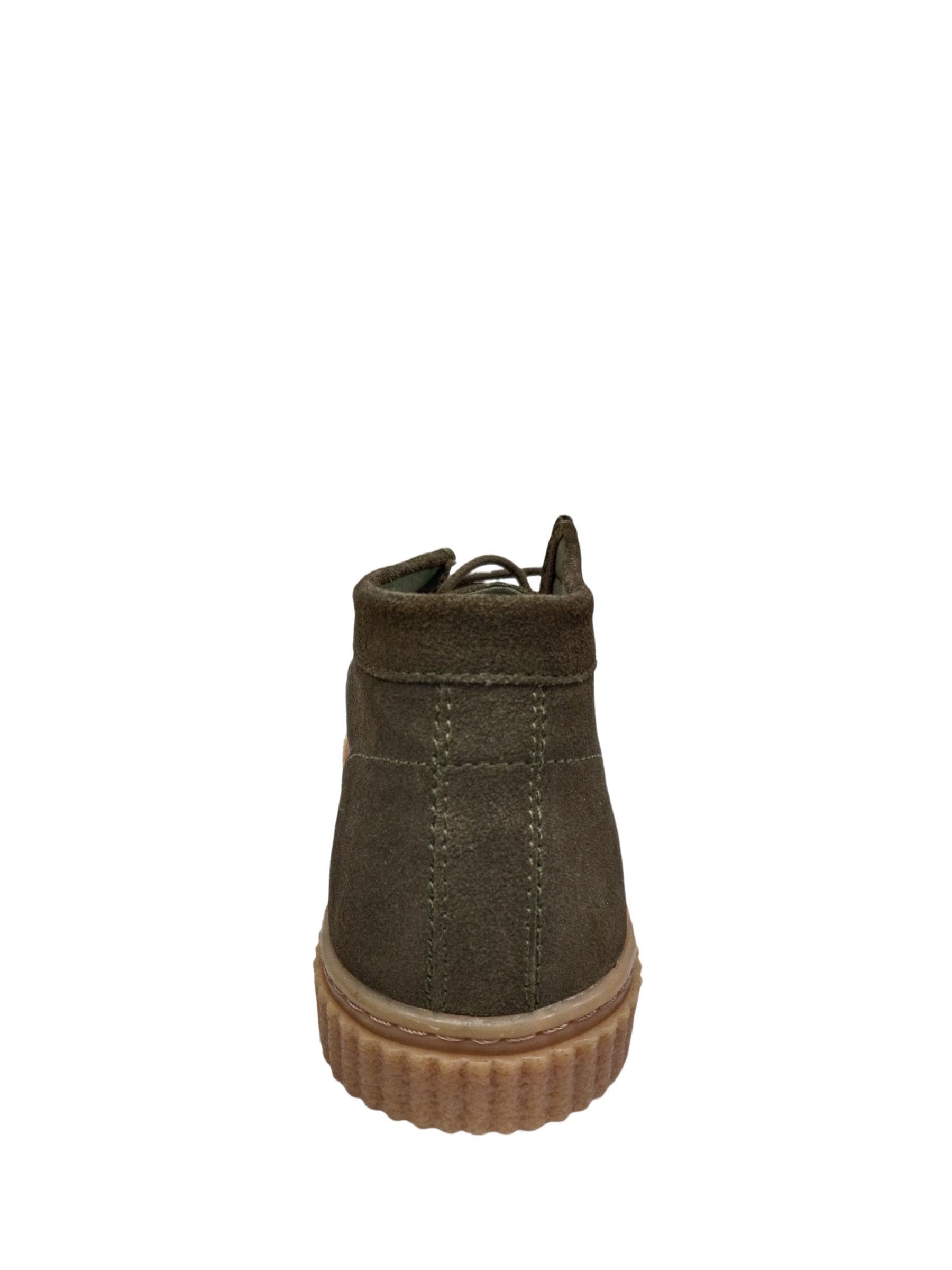 Off The Hook Green Bolan Suede Leather Lace Up Casual Ankle Boots image 5