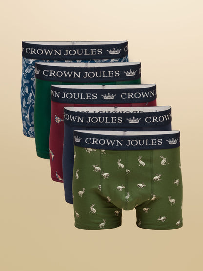 Dsiney Kidz - Joules Multi Animal Cotton Jersey Boxer Shorts 5 Pack image 1