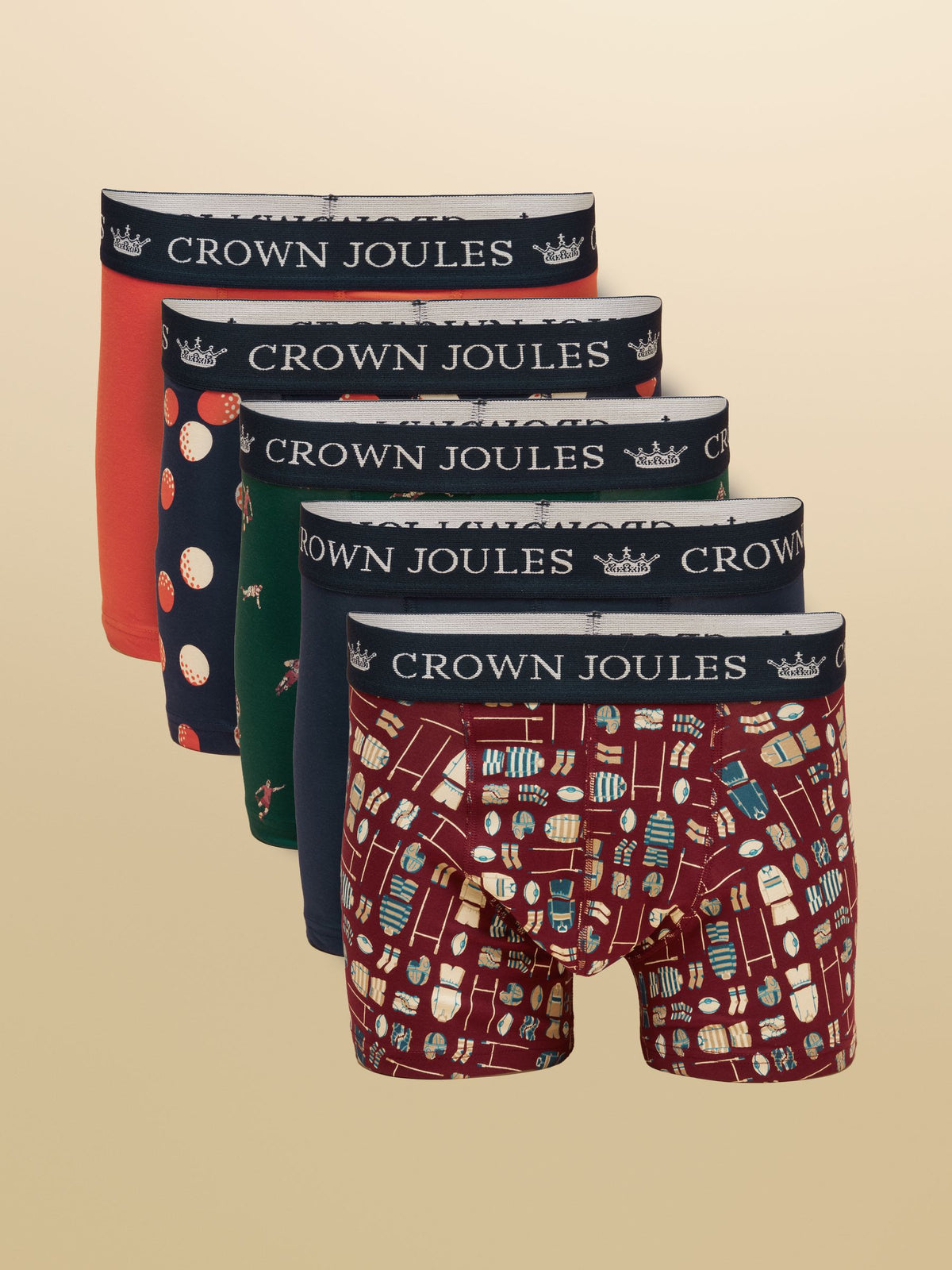 Dsiney Kidz - Joules Multi Sports Cotton Jersey Boxer Shorts 5 Pack image 1