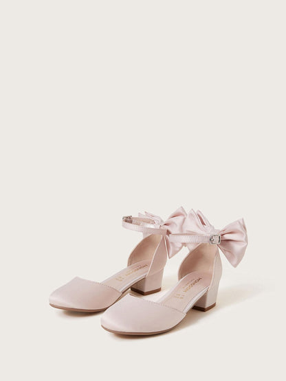 Monsoon Pink Sara Satin Bow Two-Part Heels image 2