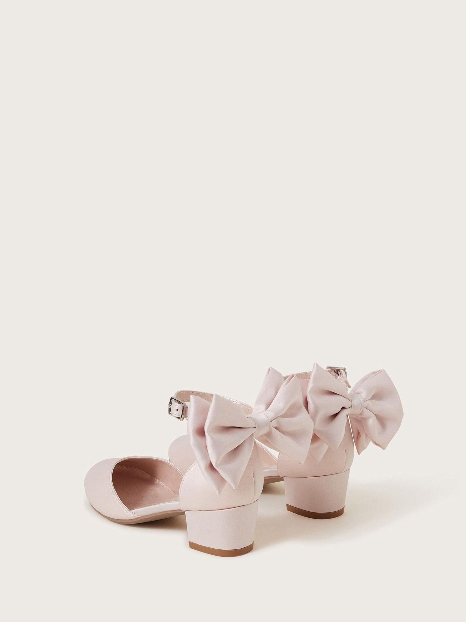Monsoon Pink Sara Satin Bow Two-Part Heels image 3