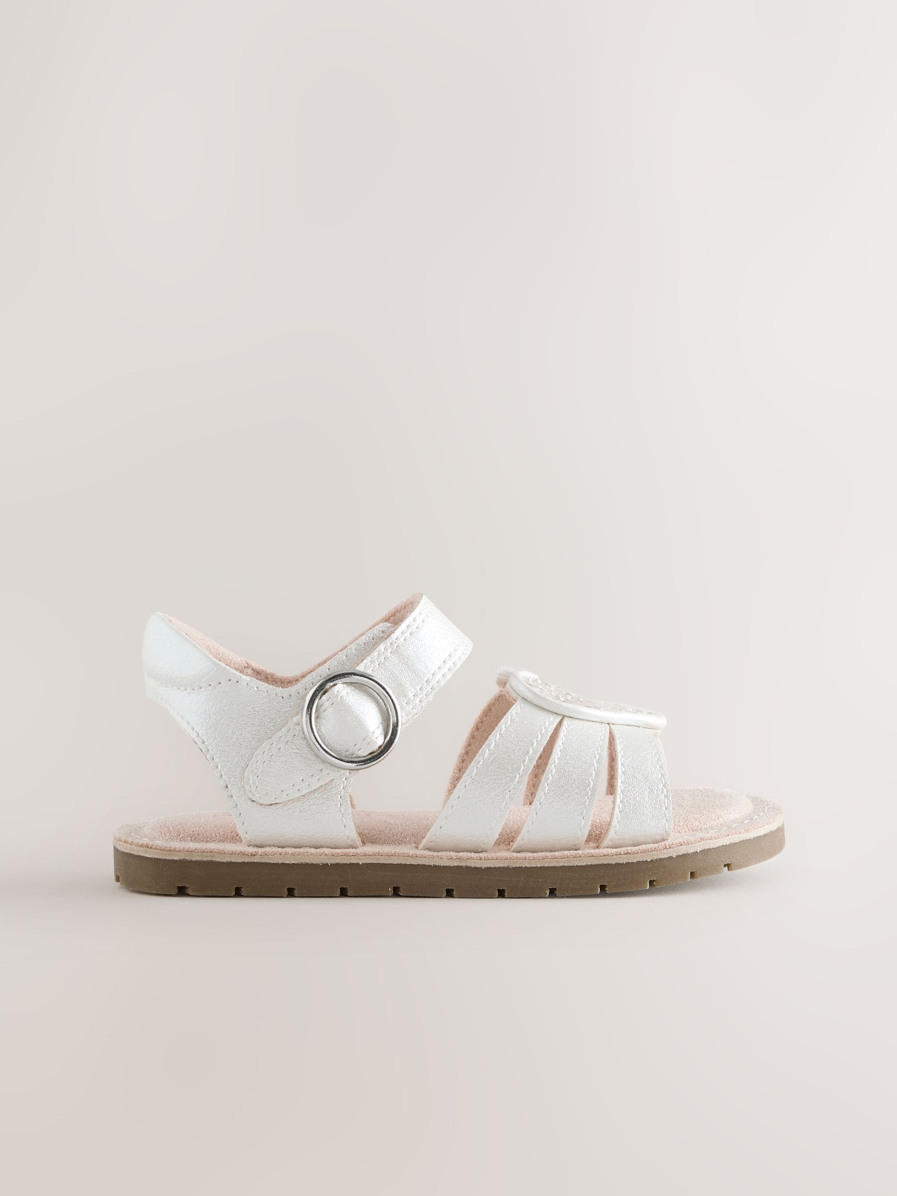 Dsiney Kidz - White Wide Fit (G) Heart Occasion Sandals image 2