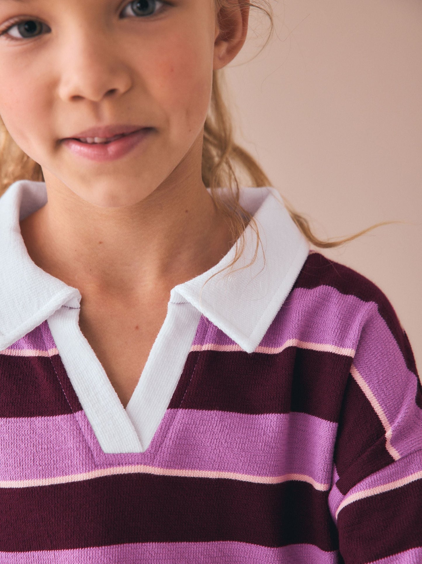 Burgundy Stripe Long Sleeve Rugby Dress (3-16yrs) image 4