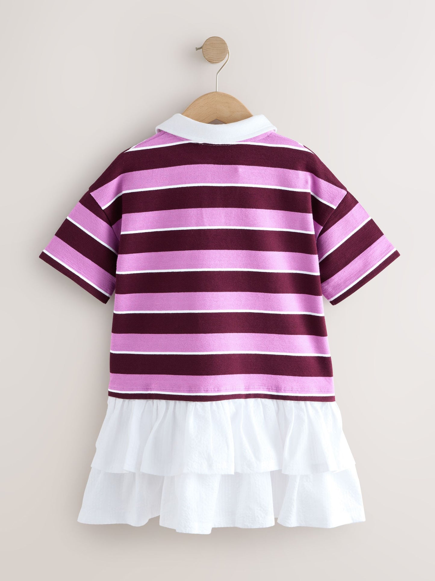 Burgundy Stripe Long Sleeve Rugby Dress (3-16yrs) image 6