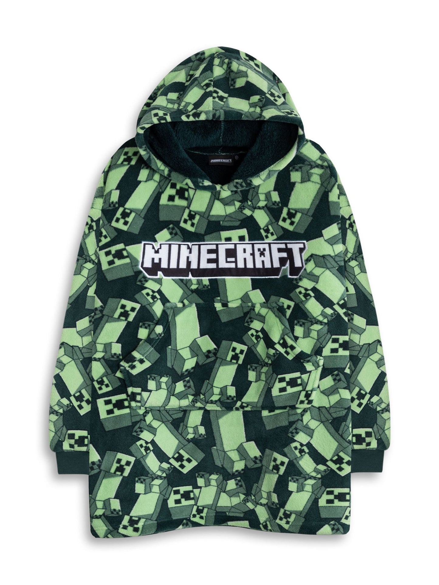 Dsiney Kidz - Vanilla Underground Green Minecraft Creeper Blanket Hoodie image 1