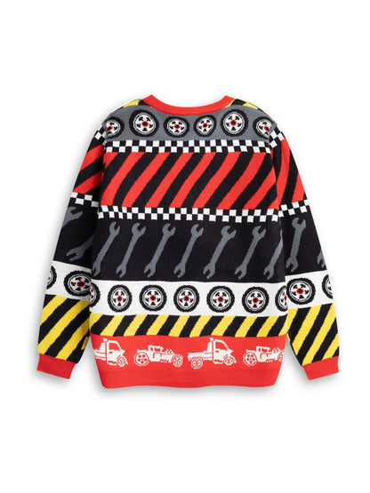 Dsiney Kidz - Vanilla Underground Red Hot Wheels Tyre & Spanner Fairisle Christmas Jumper image 2