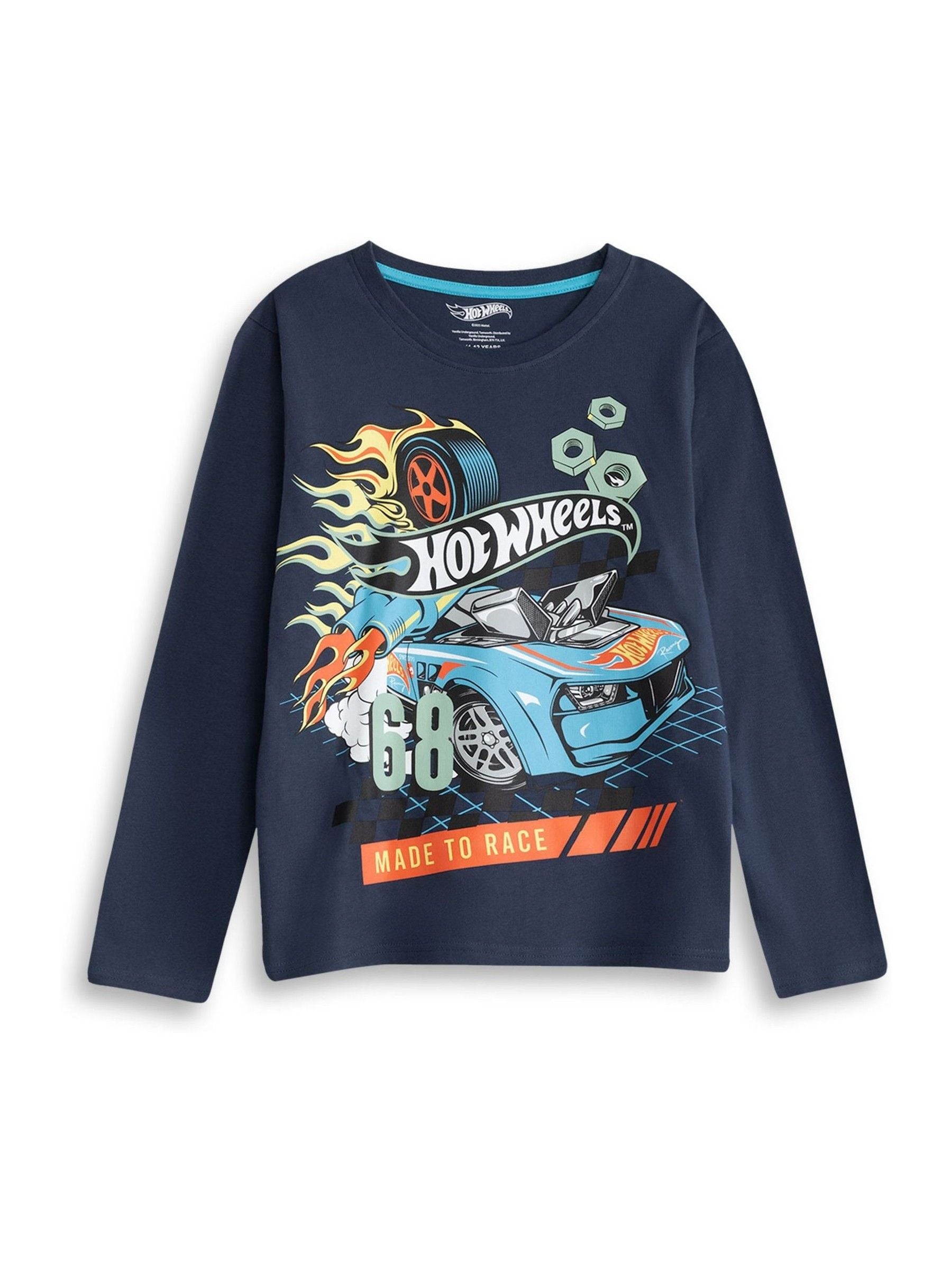 Dsiney Kidz - Vanilla Underground Blue Hot Wheels Multi-Pack of 2 Long Sleeve Long Leg Pyjamas Set image 4