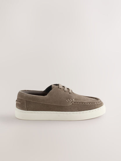 Neutral Suede Boat Shoes image 2