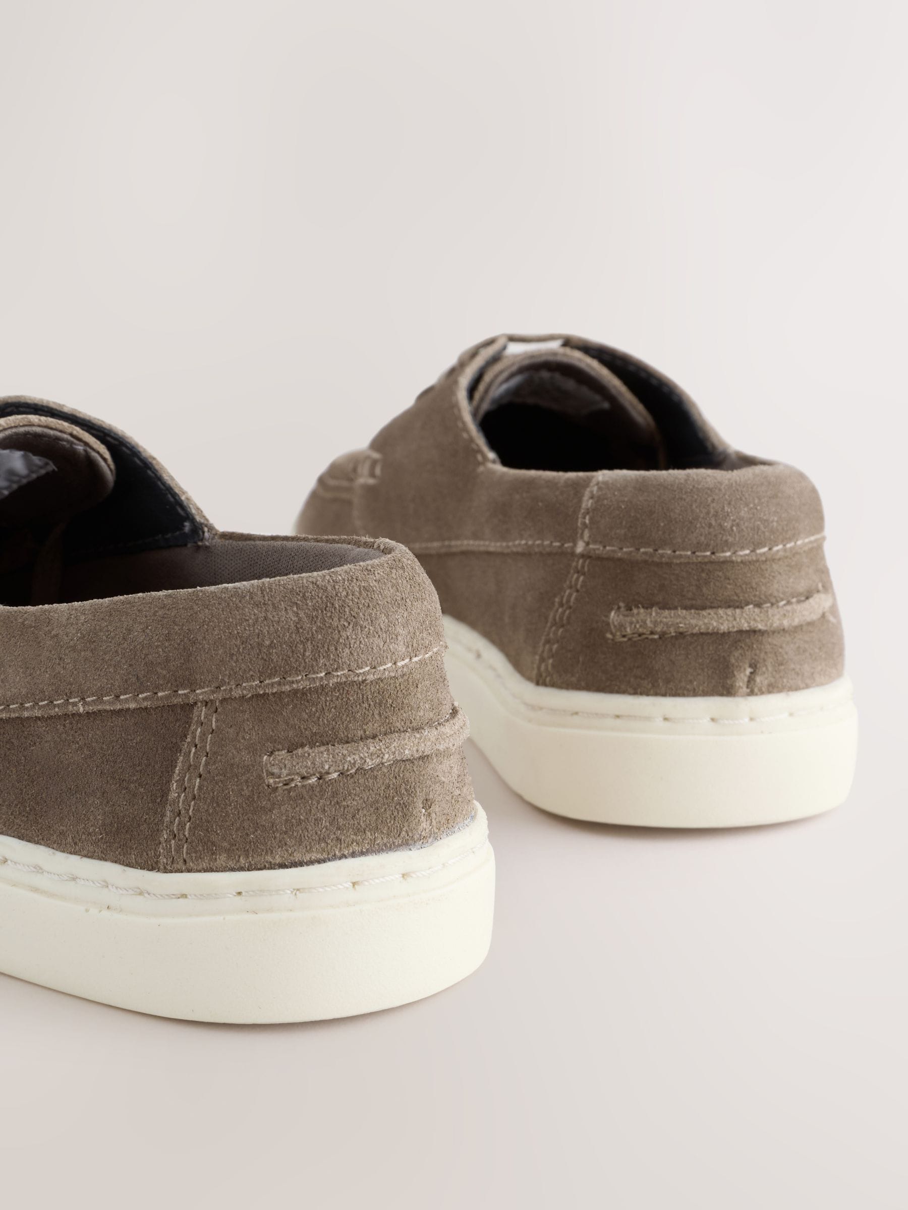 Neutral Suede Boat Shoes image 4