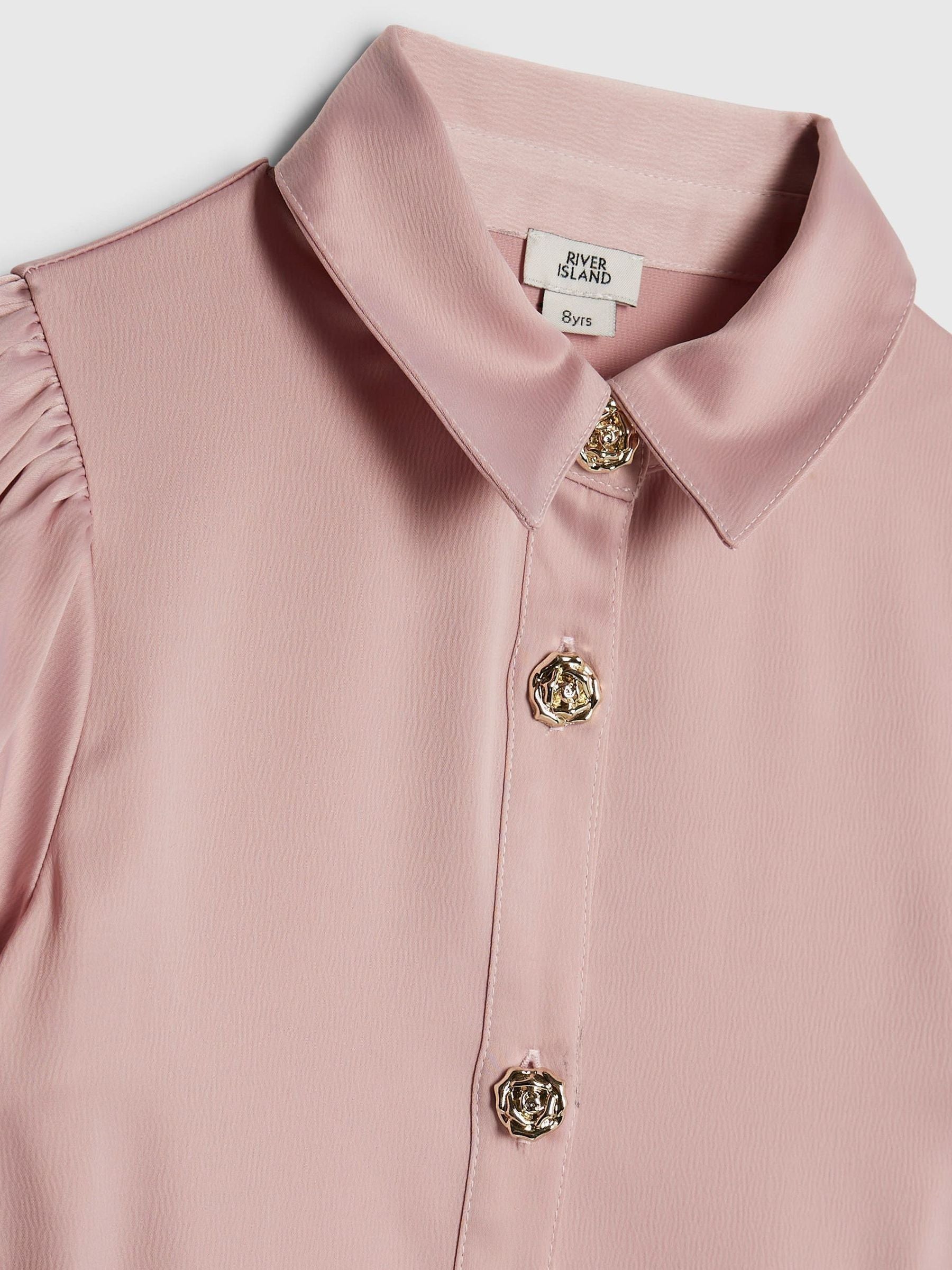 River Island Pink Satin Prom Dress image 3