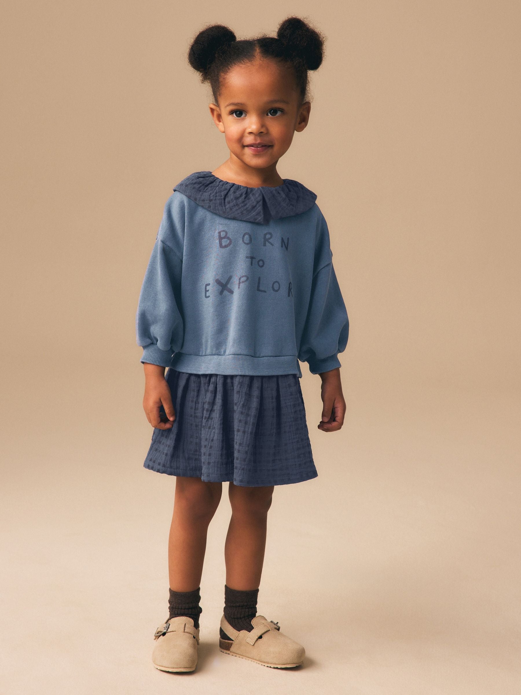 Navy Layered Sweat Dress (3mths-7yrs) image 2
