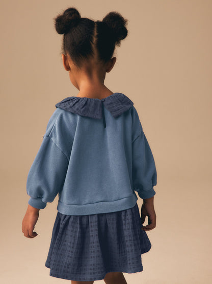 Navy Layered Sweat Dress (3mths-7yrs) image 3