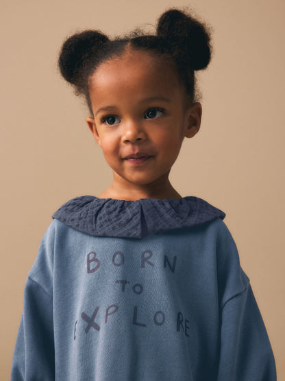 Navy Layered Sweat Dress (3mths-7yrs) image 4