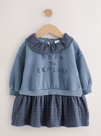 Navy Layered Sweat Dress (3mths-7yrs) image 5