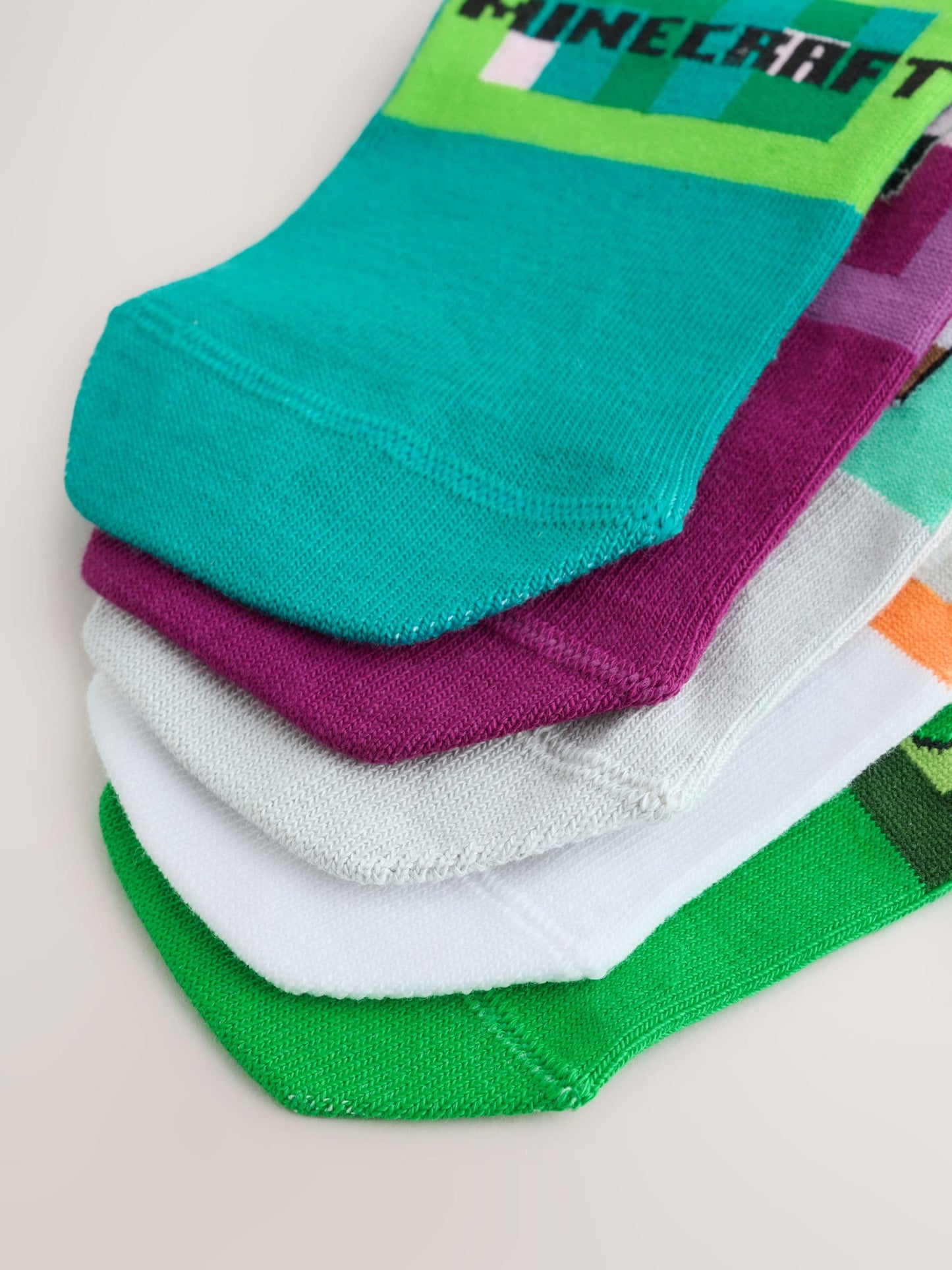 Dsiney Kidz - Minecraft Character Cotton Rich Trainer Socks 5 Pack image 3