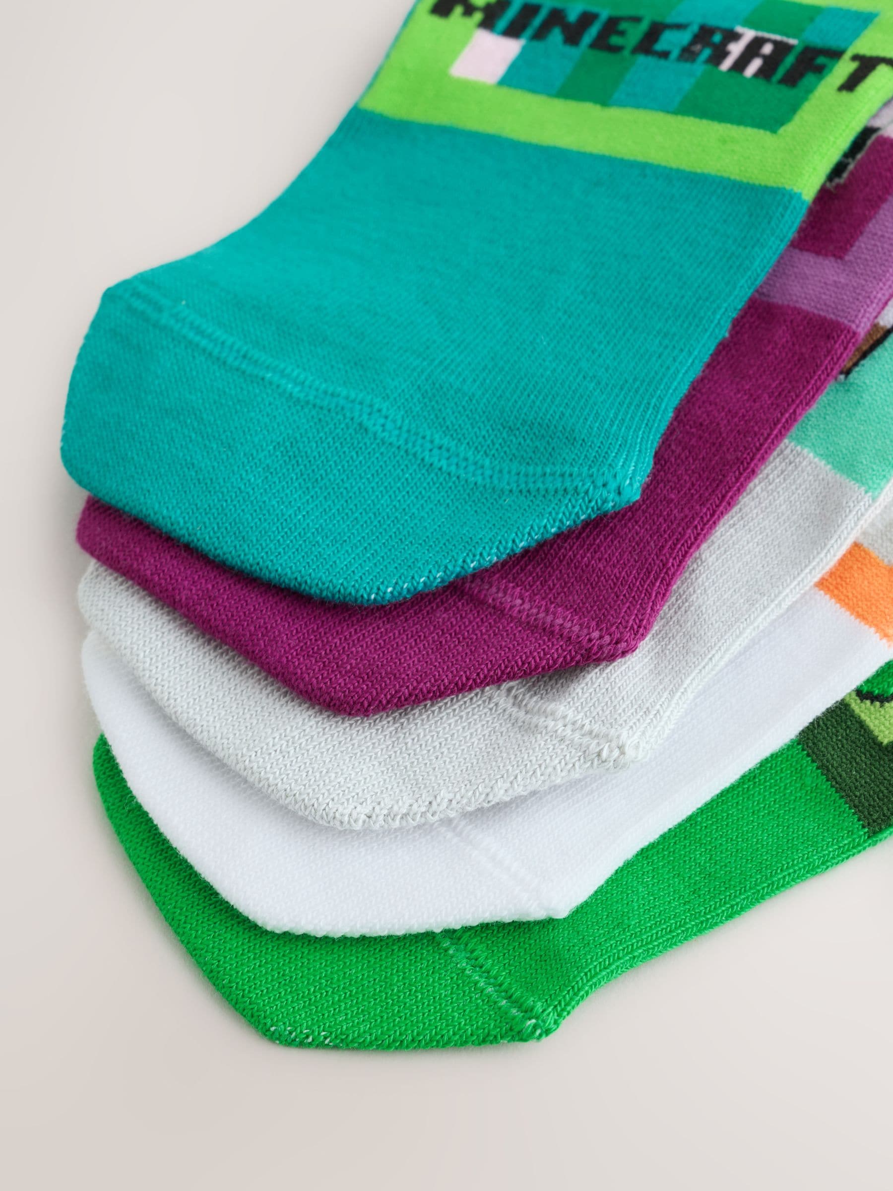 Dsiney Kidz - Minecraft Character Cotton Rich Trainer Socks 5 Pack image 3