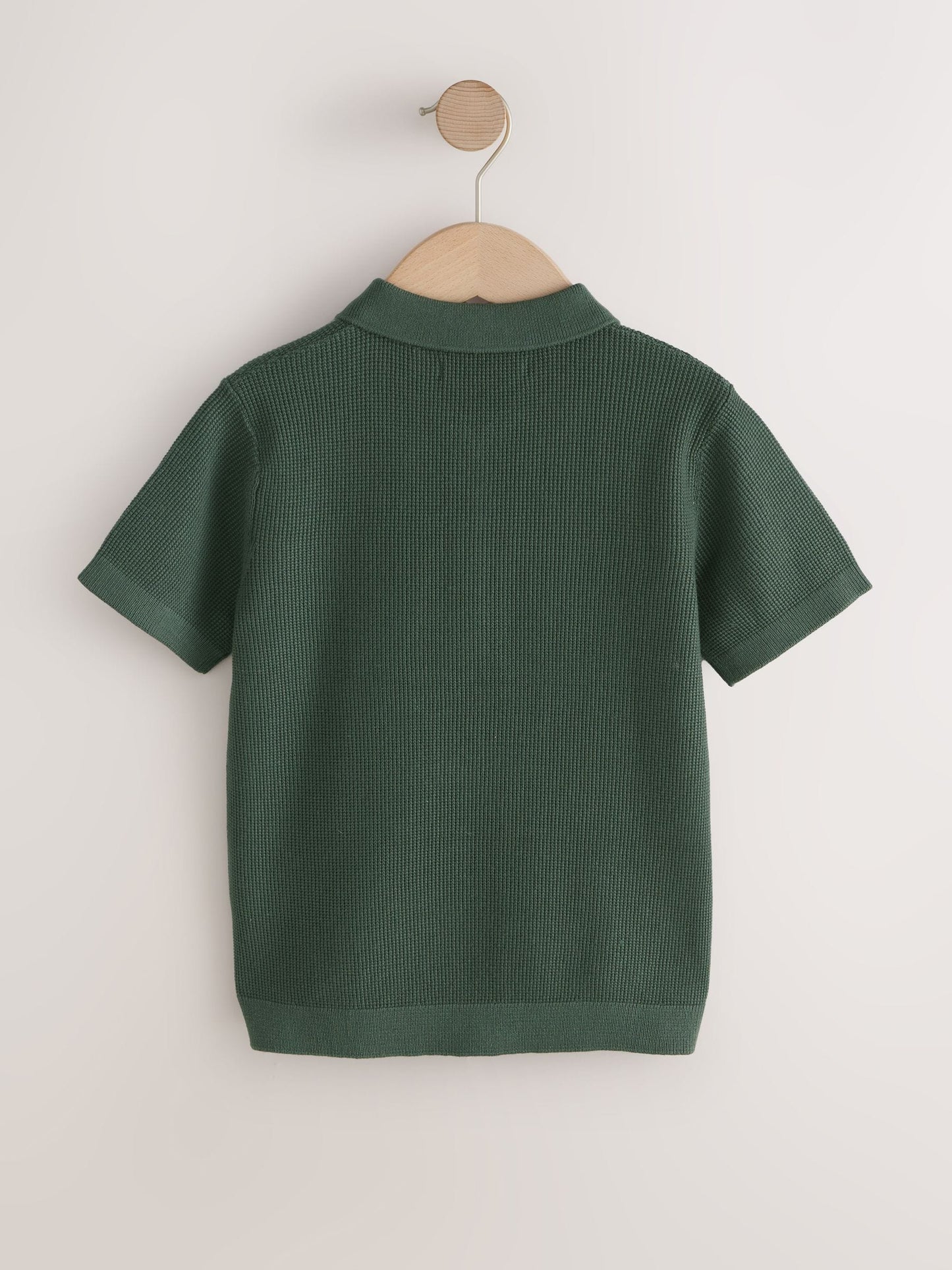 Dsiney Kidz - Dark Green Knitted Zip Neck Polo Shirt (3-16yrs) image 2