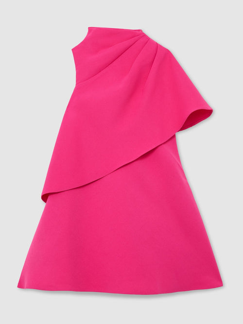 Reiss Pink Santana 3-9 yrs Asymmetric Tiered Draped Dress image 1