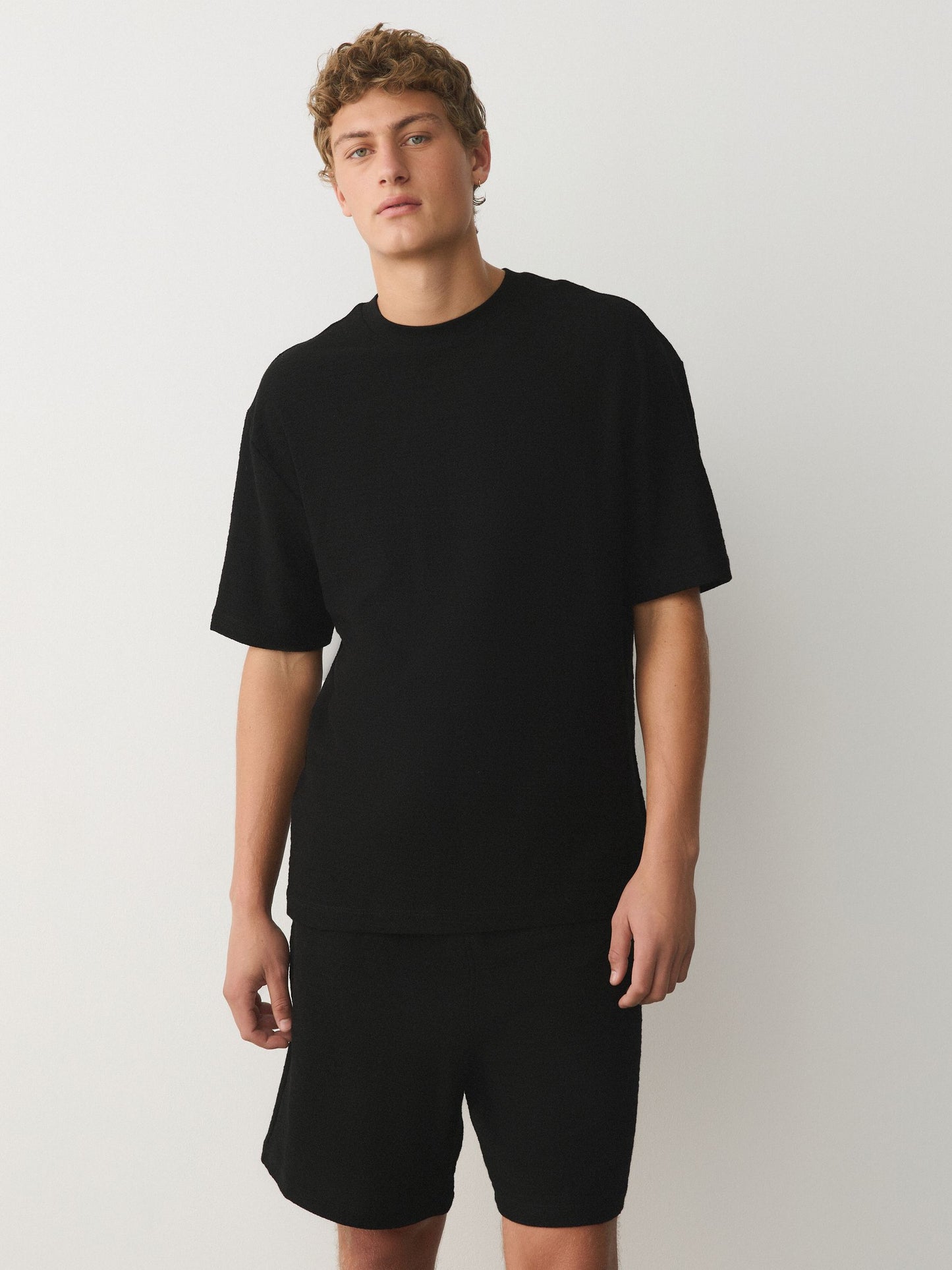 Khaki Green / Ecru White / Black Co-ord T-Shirt And Shorts Set 3 Pack image 7