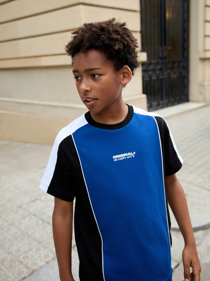 Dsiney Kidz - Cobalt Blue Sport Colourblock Short Sleeve T-Shirt (3-16yrs) image 1