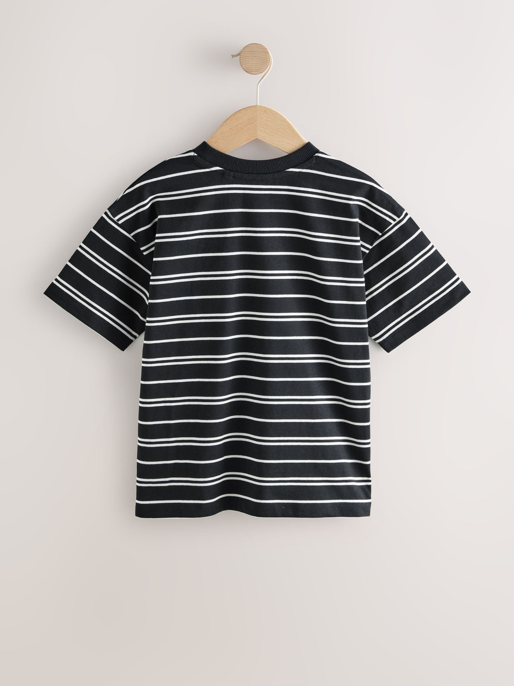 Dsiney Kidz - Black/White Stripe Short Sleeve Graphic T-Shirt (3-16yrs) image 5