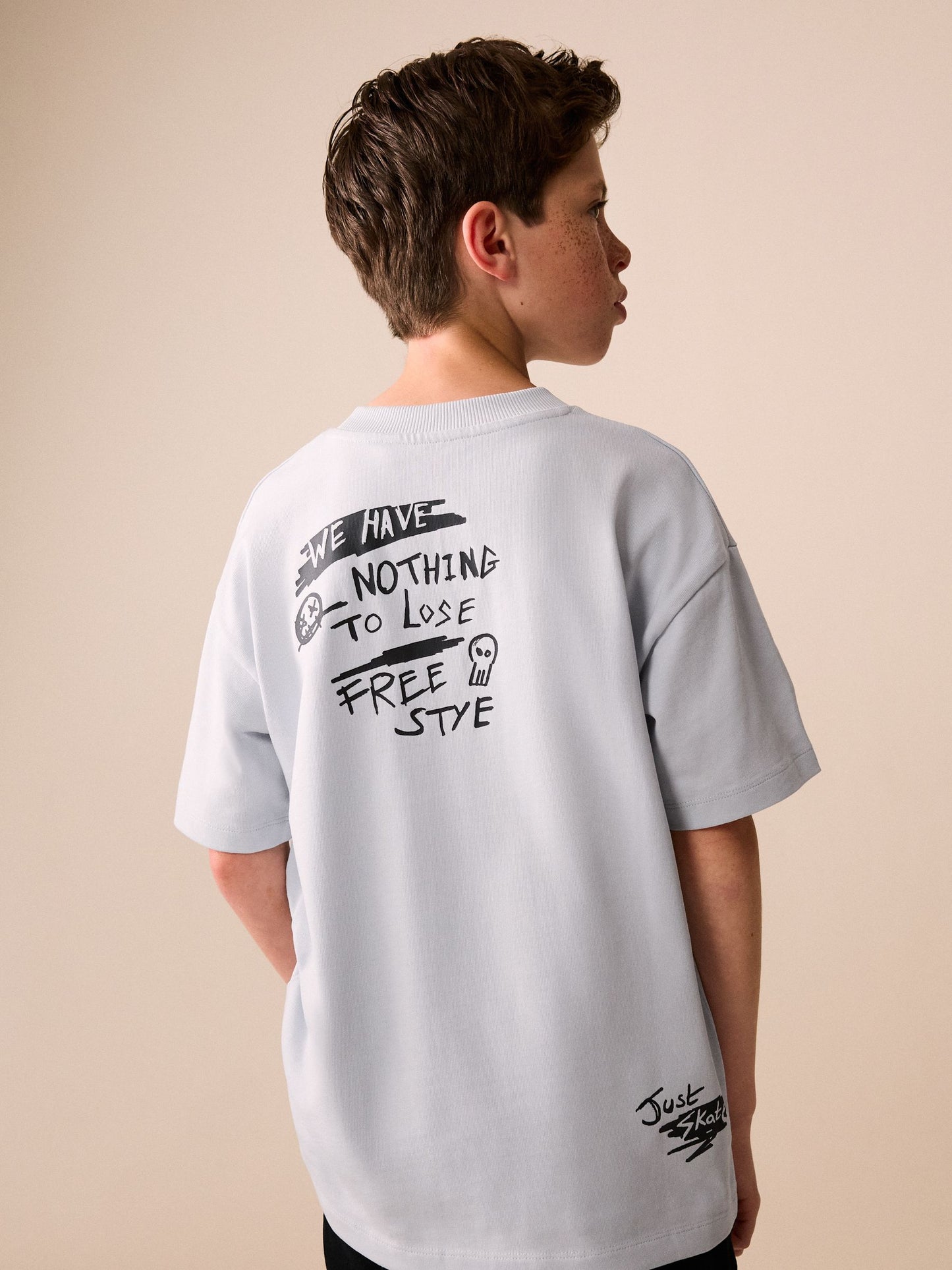 Dsiney Kidz - Grey Skate Short Sleeve Graphic T-Shirt (3-16yrs) image 3
