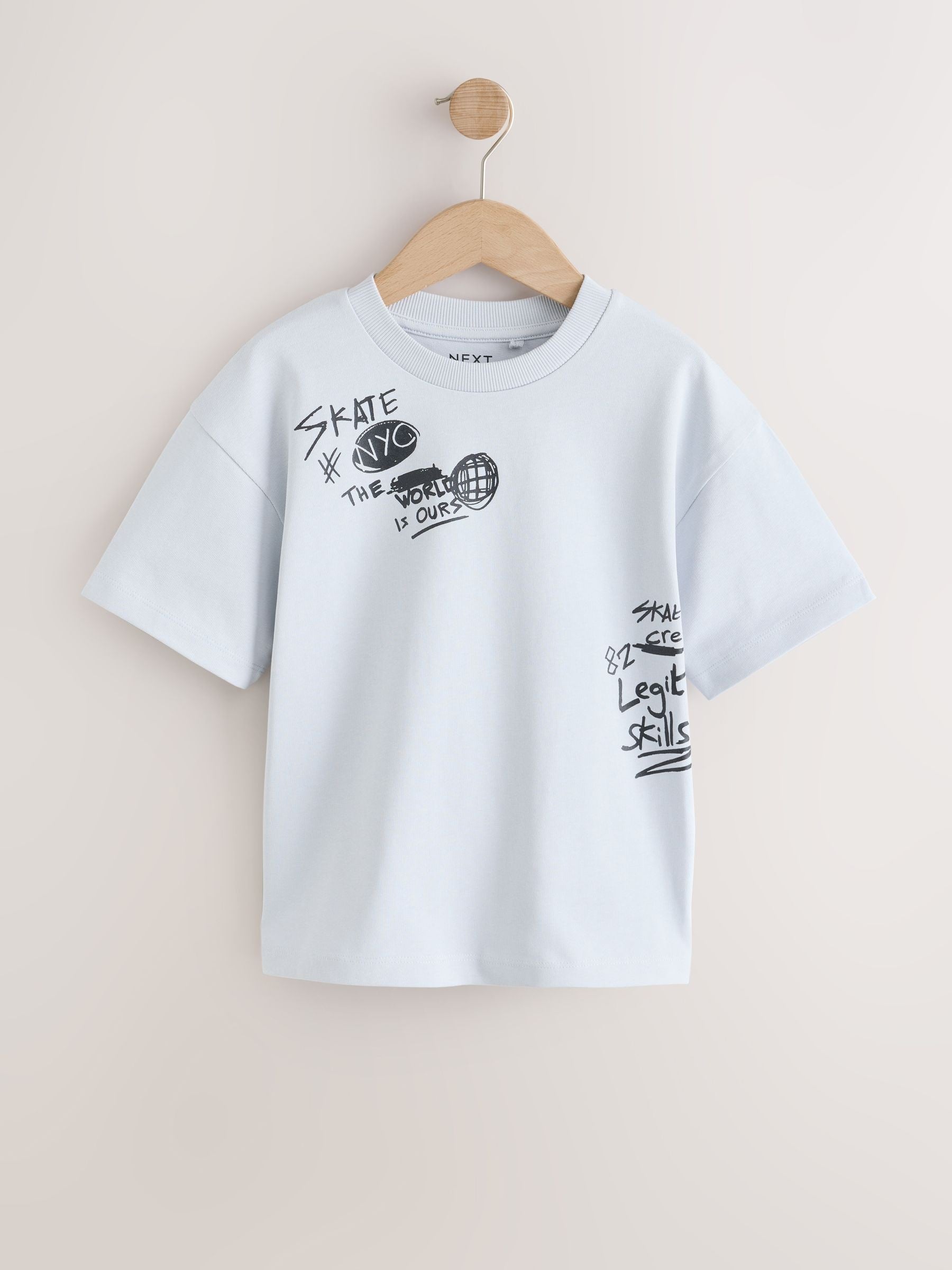 Dsiney Kidz - Grey Skate Short Sleeve Graphic T-Shirt (3-16yrs) image 4