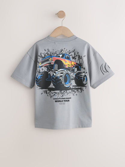 Dsiney Kidz - Grey Monster Truck Short Sleeve Graphic T-Shirt (3-16yrs) image 2
