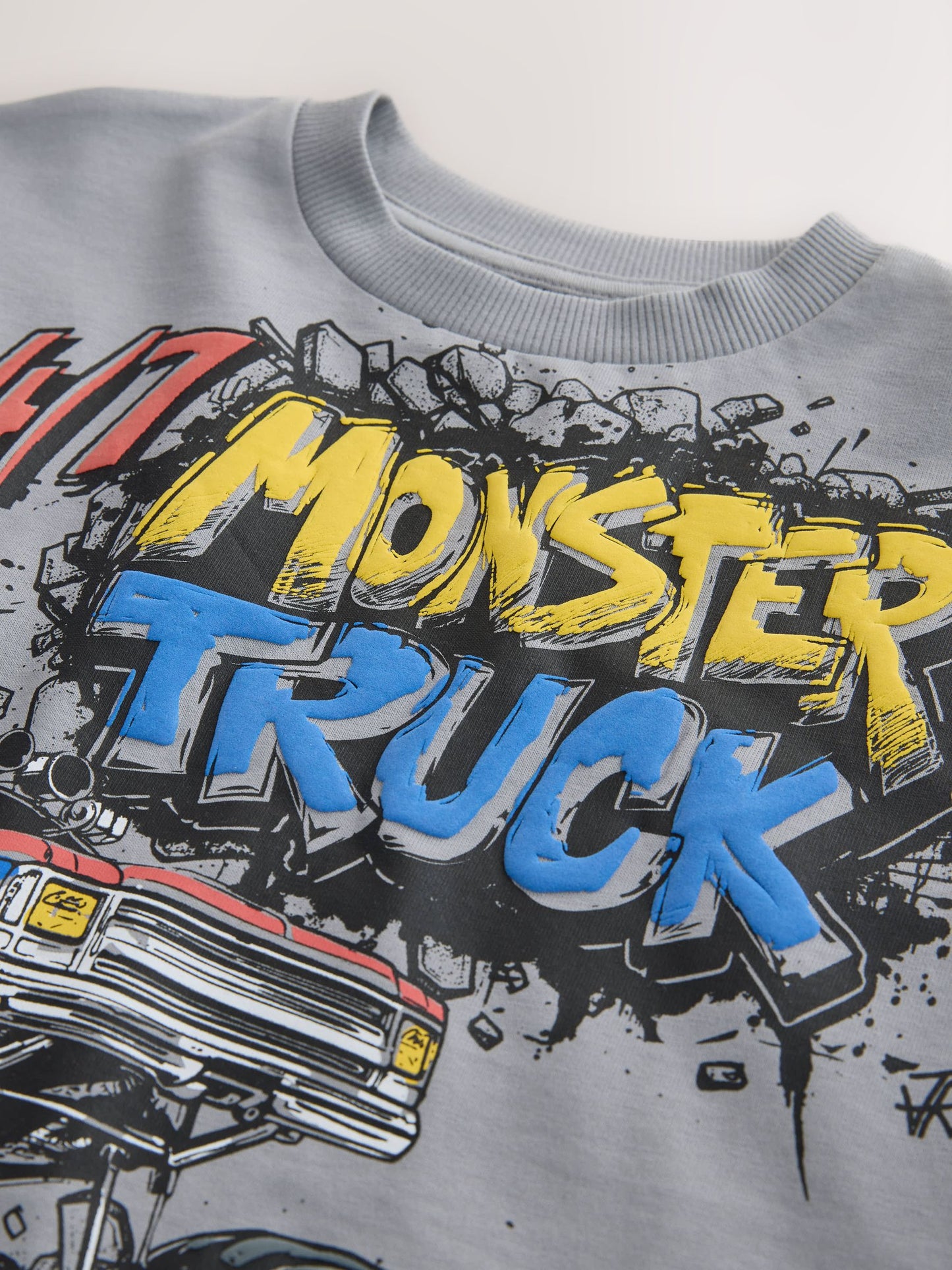 Dsiney Kidz - Grey Monster Truck Short Sleeve Graphic T-Shirt (3-16yrs) image 4