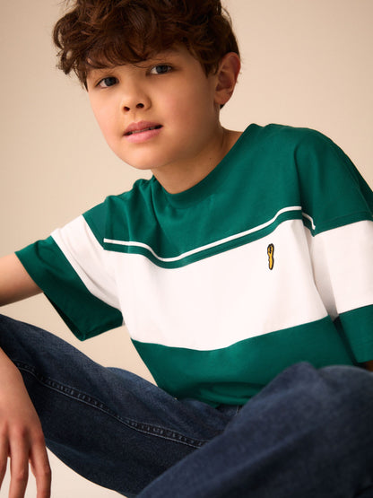 Dsiney Kidz - Green/White Colourblock Short Sleeve T-Shirt (3-16yrs) image 1