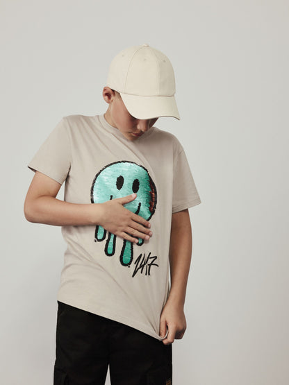 Dsiney Kidz - Cement Smile Sequin Regular Fit Short Sleeve Graphic Print T-Shirt (3-16yrs) image 2