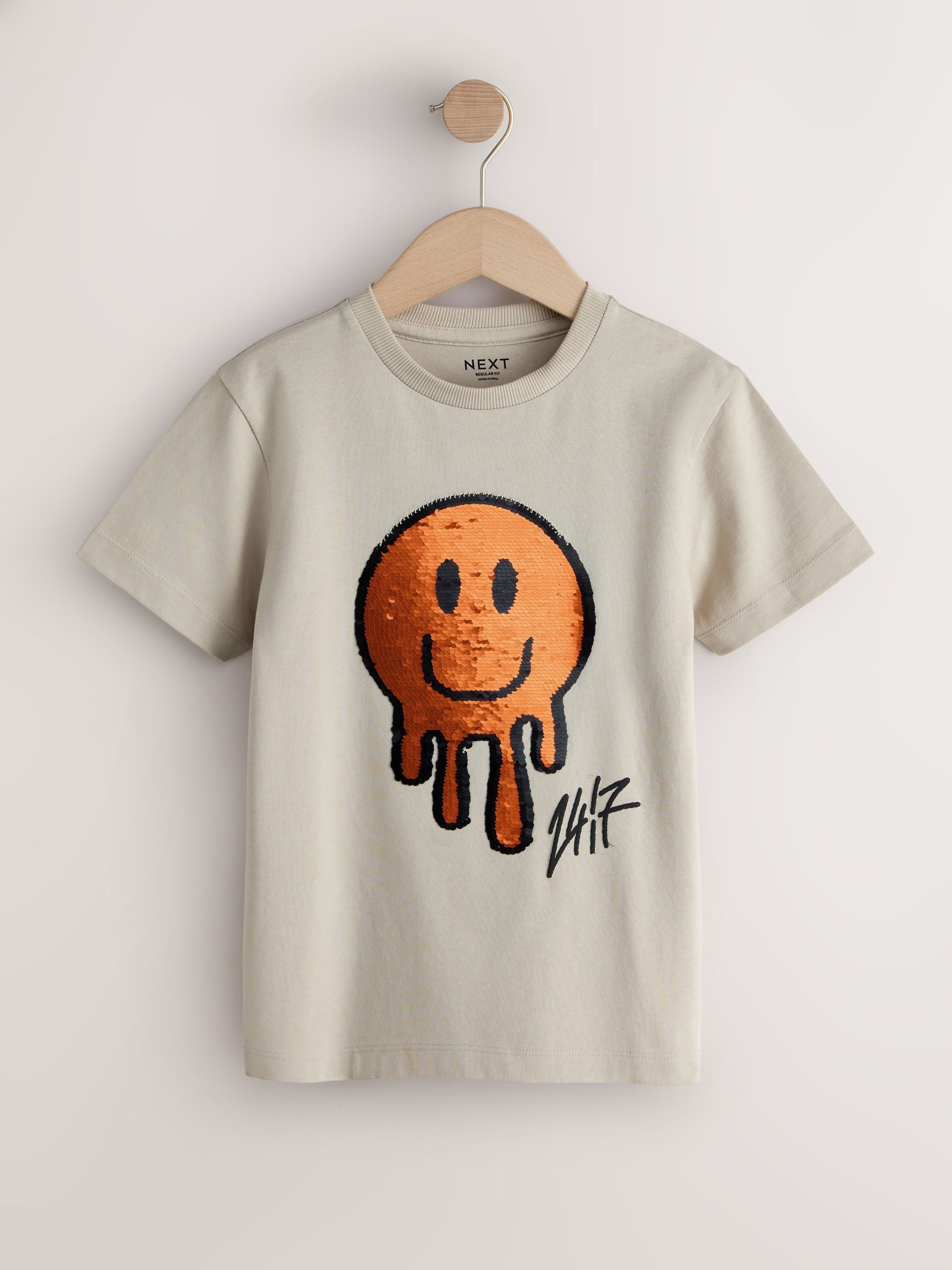 Dsiney Kidz - Cement Smile Sequin Regular Fit Short Sleeve Graphic Print T-Shirt (3-16yrs) image 5