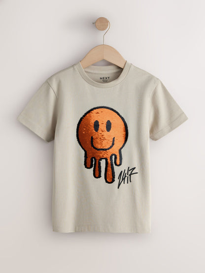 Dsiney Kidz - Cement Smile Sequin Regular Fit Short Sleeve Graphic Print T-Shirt (3-16yrs) image 5