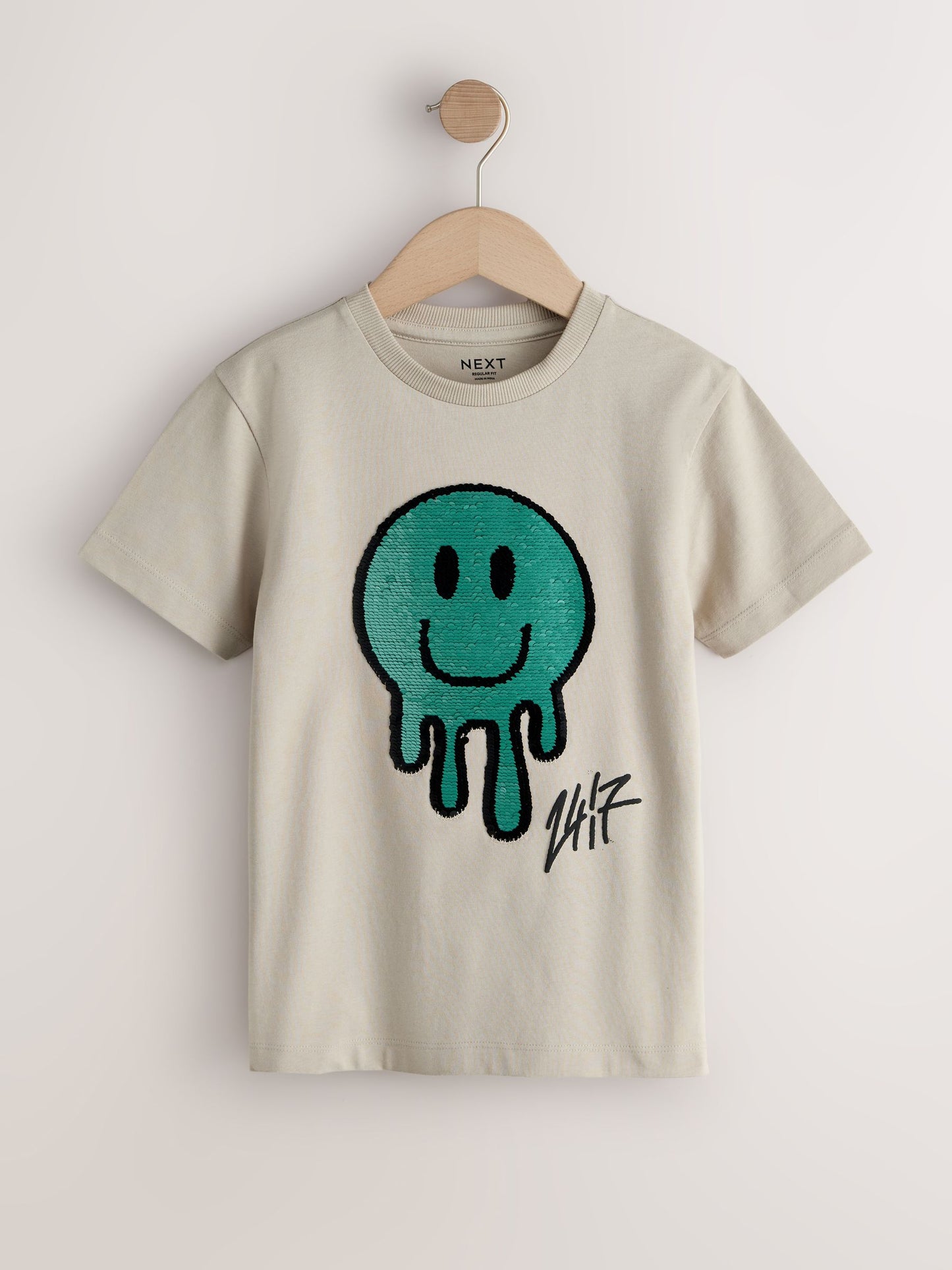 Dsiney Kidz - Cement Smile Sequin Regular Fit Short Sleeve Graphic Print T-Shirt (3-16yrs) image 6
