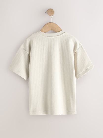 Dsiney Kidz - Ecru Textured Short Sleeve T-Shirt (3-16yrs) image 2