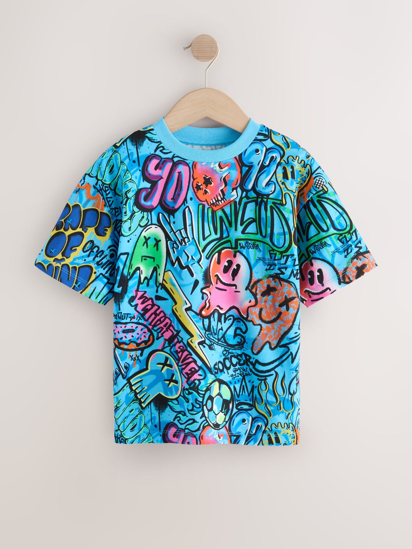 Dsiney Kidz - Blue Graffiti Relaxed Fit Short Sleeve All-Over Print T-Shirt (3-16yrs) image 1