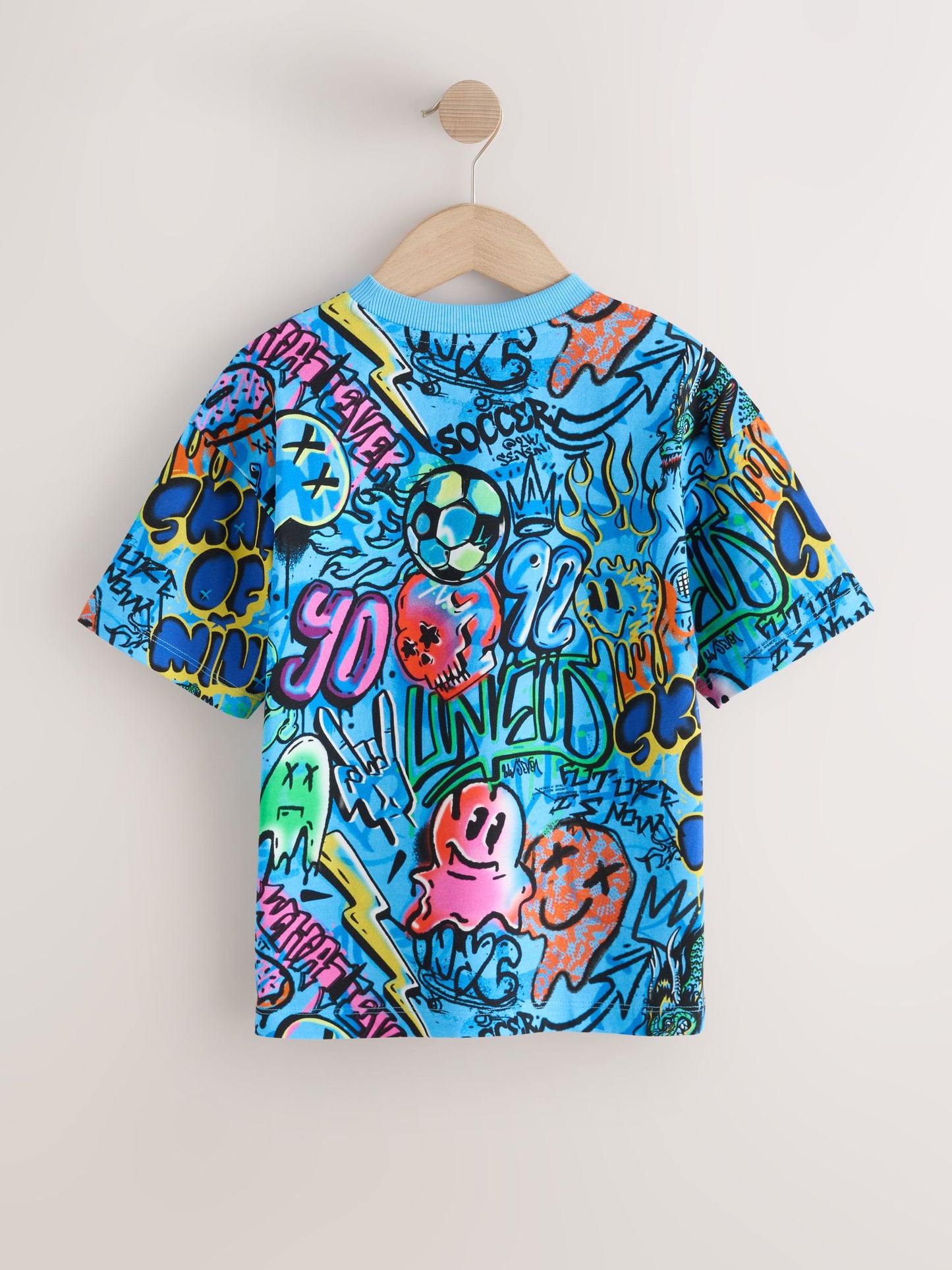 Dsiney Kidz - Blue Graffiti Relaxed Fit Short Sleeve All-Over Print T-Shirt (3-16yrs) image 2