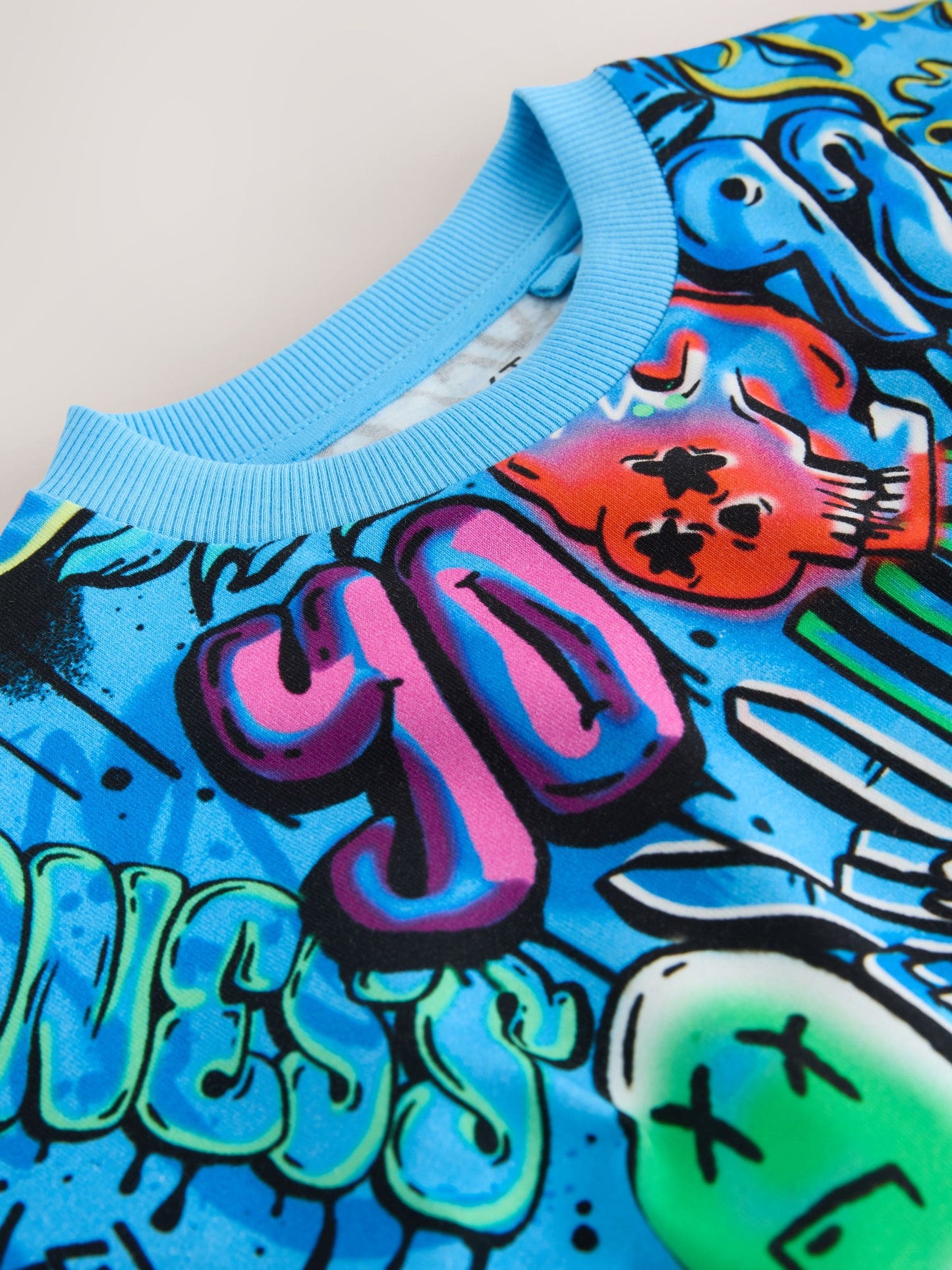 Dsiney Kidz - Blue Graffiti Relaxed Fit Short Sleeve All-Over Print T-Shirt (3-16yrs) image 3