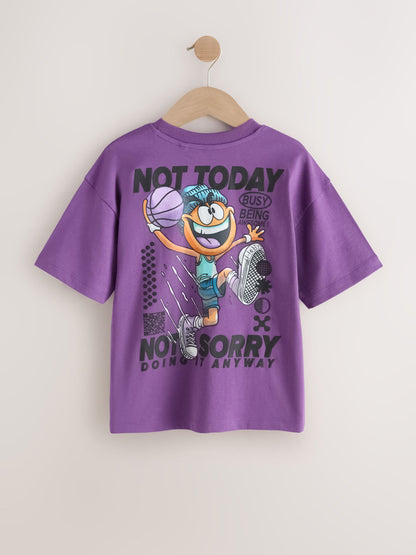Dsiney Kidz - Purple Back Print Short Sleeve Graphic T-Shirt (3-16yrs) image 2
