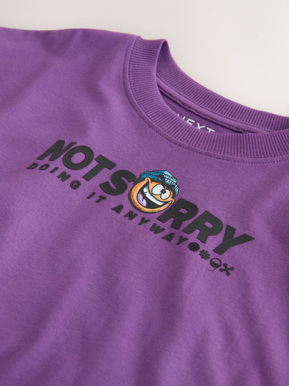 Dsiney Kidz - Purple Back Print Short Sleeve Graphic T-Shirt (3-16yrs) image 4